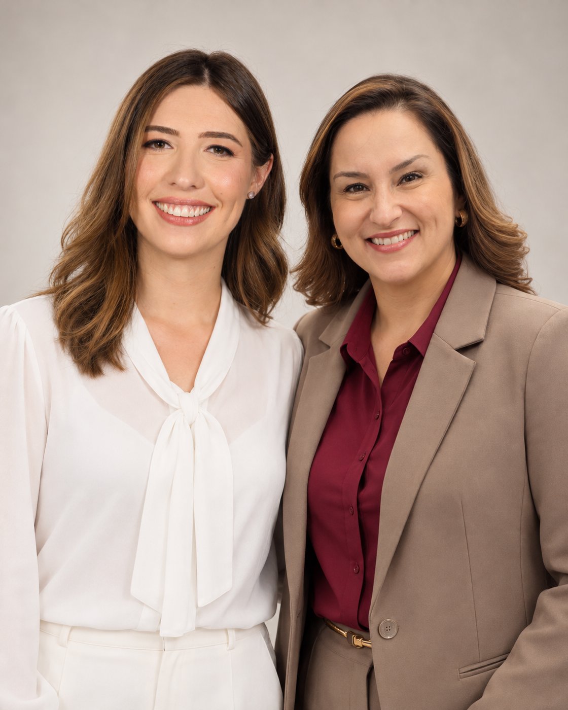 Dra. Jade Costa e Sonia Campos em retrato de estúdio